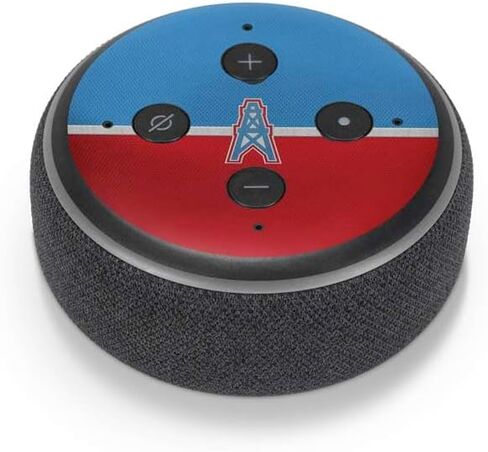 غلاف صوتي من Skinit متوافق مع Amazon Echo Dot 3 - تصميم كلاسيكي مرخص رسميًا من NFL Houston Oilers in Kuwait