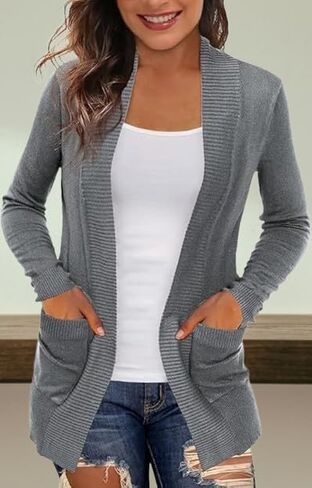 Women's Cardigans with Pockets Casual Lightweight Open Front Cardigan Sweaters for Women in Saudi Arabia