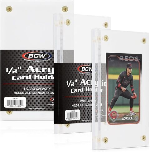 BCW 1/2 Inch Acrylic Card Holder - Crystal Clear Protection Display Case for Trading Cards in Kuwait