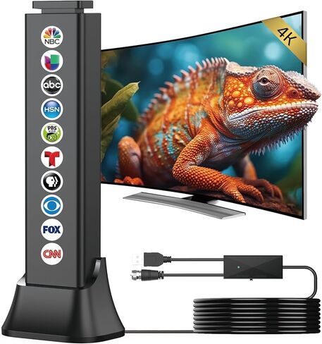 2026 Upgraded TV Antenna Indoor,TV Antenna for Smart TV 3500+ Miles Range, TV Antenna for Local Channels with 360° Signal Booster Supports 4K 8K 1080p All TVs-Digital TV Antennas 25FT Coaxial Cable in Saudi Arabia