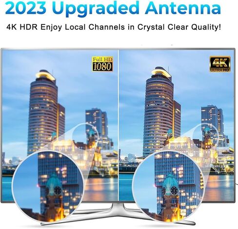 هوائي تلفزيون داخلي طويل المدى، يدعم استقبال إشارة التلفزيون الذكي 4K 1080p مع مضخم إشارة كابل محوري HDTV بطول 16 قدم in Kuwait