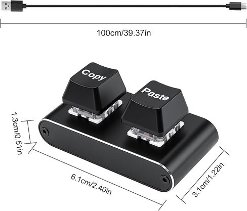 XMSJSIY Copy and Paste Keyboard Mini 2 Key Keypad USB Type-C PC Hot Swap One Handed Mechanical Gaming RGB Backlit Keypad for Gaming Office Media in Saudi Arabia