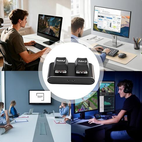 XMSJSIY Copy and Paste Keyboard Mini 2 Key Keypad USB Type-C PC Hot Swap One Handed Mechanical Gaming RGB Backlit Keypad for Gaming Office Media in Saudi Arabia