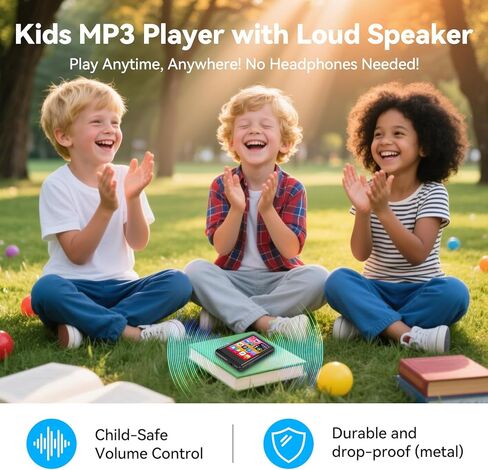 MP3 Player with Bluetooth 5.4,Portable Music Player with Speaker,FM Radio,Voice Recording,for Kids, Full Touch Screen Easy to Use,Max 512GB Expand, Earphones Included in Saudi Arabia