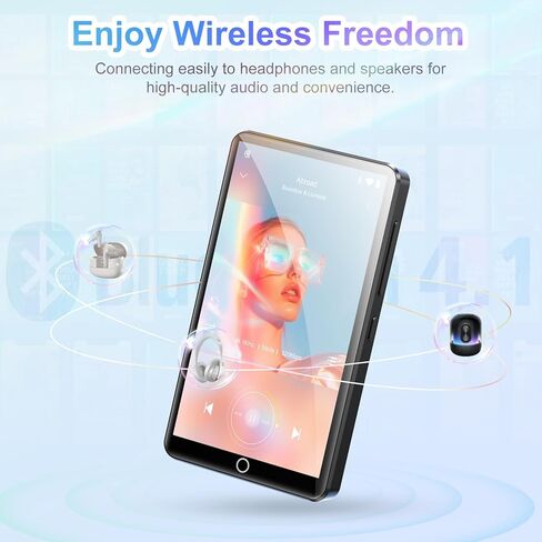 MP3 Player with Bluetooth and WiFi, 80GB Storage Android OS Spotify MP4 Player with Rear Camera, 4.02" Touch Screen Music Player with Built-in Speaker, FM Radio, Vido Playback in Saudi Arabia