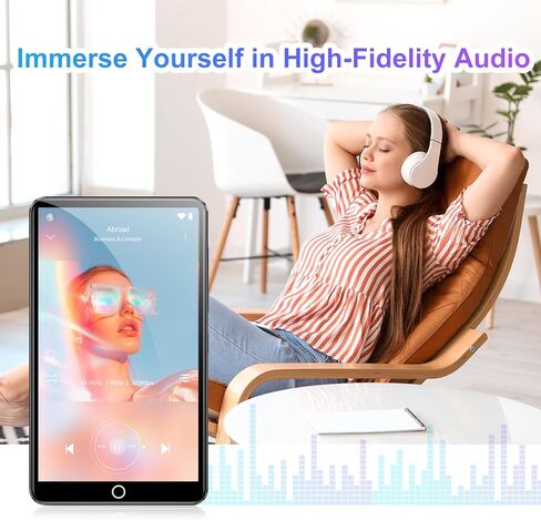 MP3 Player with Bluetooth and WiFi, 80GB Storage Android OS Spotify MP4 Player with Rear Camera, 4.02" Touch Screen Music Player with Built-in Speaker, FM Radio, Vido Playback in Saudi Arabia