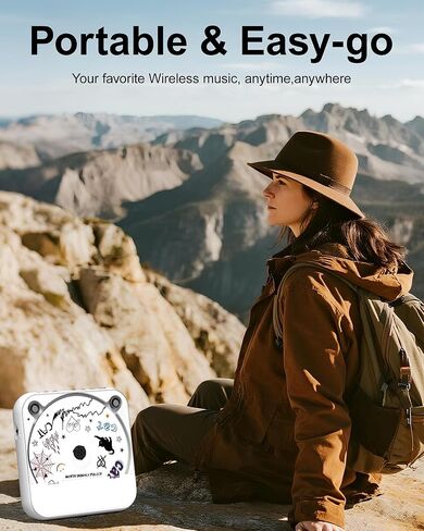 ENVYCLOUD CD Player Portable with Dual Stereo Speakers, Rechargeable Portable Player with Bluetooth for Home with Headphones, Support CD/AUX/USB,White in Kuwait