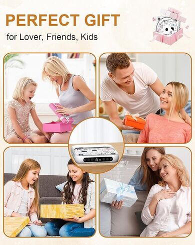 ENVYCLOUD CD Player Portable with Dual Stereo Speakers, Rechargeable Portable Player with Bluetooth for Home with Headphones, Support CD/AUX/USB,White in Kuwait