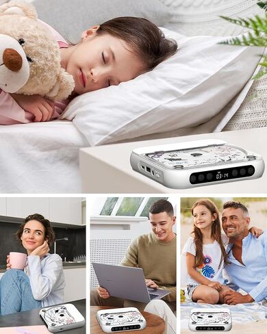 ENVYCLOUD CD Player Portable with Dual Stereo Speakers, Rechargeable Portable Player with Bluetooth for Home with Headphones, Support CD/AUX/USB,White in Kuwait