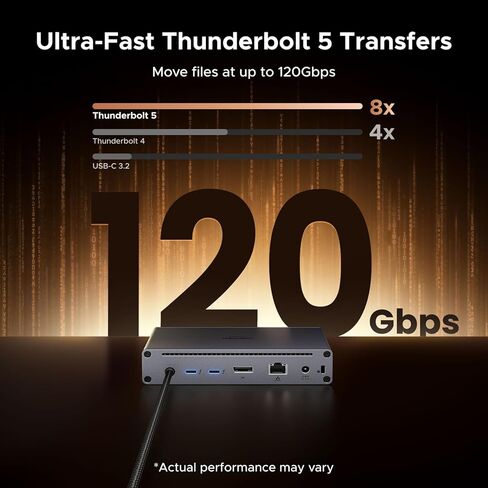 UGREEN Maxidok Thunderbolt 5 Hub Revodok 10 في 1، 120 جيجابت في الثانية مع 3×TBT5 (مفرد 8K / مزدوج 6K)، طاقة إجمالية 140 وات، DP2.1، جيجابت إيثرنت، محطة إرساء SD/TF 3.0 لأجهزة MacBooks وأجهزة الكمبيوتر المحمولة التي تعمل بنظام Windows in Saudi Arabia