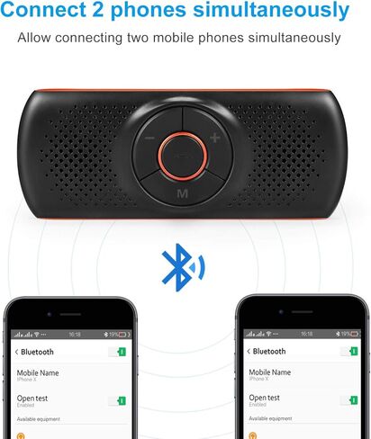 Bluetooth Visor Clip Car Speaker,TIANSHILI Wireless Handsfree Speakerphones, Stereo Sound Enhanced Bass/Built-in Mic/TF Card Player/Google Assistant Voice Command Portable Speakers in Saudi Arabia