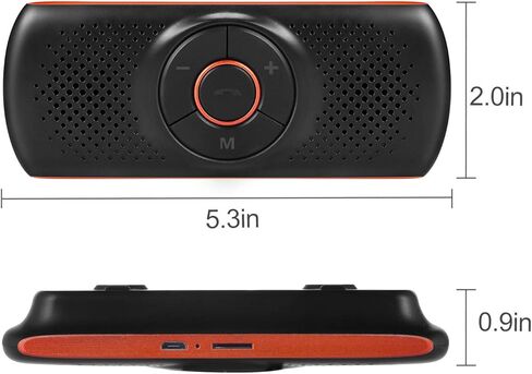 Bluetooth Visor Clip Car Speaker,TIANSHILI Wireless Handsfree Speakerphones, Stereo Sound Enhanced Bass/Built-in Mic/TF Card Player/Google Assistant Voice Command Portable Speakers in Saudi Arabia