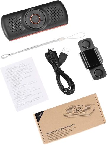 Bluetooth Visor Clip Car Speaker,TIANSHILI Wireless Handsfree Speakerphones, Stereo Sound Enhanced Bass/Built-in Mic/TF Card Player/Google Assistant Voice Command Portable Speakers in Saudi Arabia