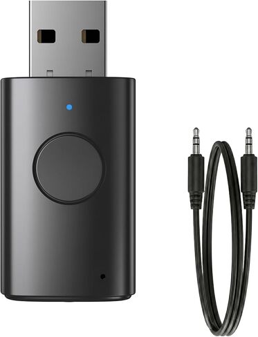 Bluetooth 6.0 Audio Adapter, 2-in-1 Wireless USB Transmitter&Receiver with Noise-Canceling Mic, 3.5mm AUX Dongle for Car Stereo, TV, PC&Home Audio, Plug and Play in Saudi Arabia