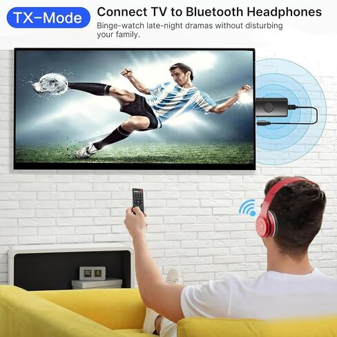 Bluetooth 6.0 Audio Adapter, 2-in-1 Wireless USB Transmitter&Receiver with Noise-Canceling Mic, 3.5mm AUX Dongle for Car Stereo, TV, PC&Home Audio, Plug and Play in Saudi Arabia