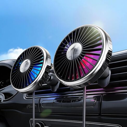 USB Car Fan, Electric Fan for Air Vent, Personal Vehicle Fan, Mini Air Circulator for Sedan, SUV, Truck, Van, 3-Speed Adjustable, Powerful Airflow. in Saudi Arabia