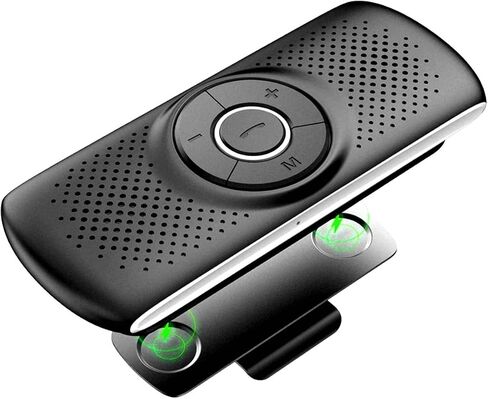 Bluetooth Visor Clip Car Speaker,TIANSHILI Wireless Handsfree Speakerphones, Stereo Sound Enhanced Bass/Built-in Mic/TF Card Player/Google Assistant Voice Command Portable Speakers in Saudi Arabia