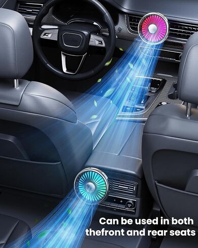 USB Car Fan, Electric Fan for Air Vent, Personal Vehicle Fan, Mini Air Circulator for Sedan, SUV, Truck, Van, 3-Speed Adjustable, Powerful Airflow. in Saudi Arabia