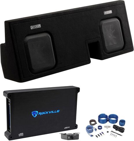 Kicker 51KTDL7T102 Bundle: L7T Dual 10 in Truck Subwoofers Enclosure Fits 2005-2023 Toyota Tacoma 4 Door, dB14 Mono Amplifier, RWK41 4-Gauge Wiring Kit, 3-Items in Saudi Arabia