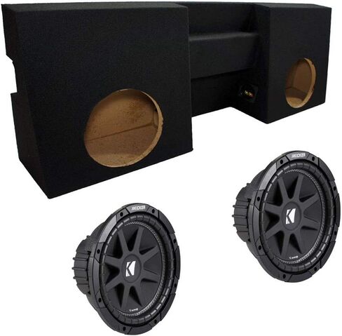 American Sound Connection Kicker Bundle Compatible with 2005-2015 Toyota Tacoma Double Cab 43C104 Comp C10 Dual 10" Loaded Sub Box Enclosure in Saudi Arabia