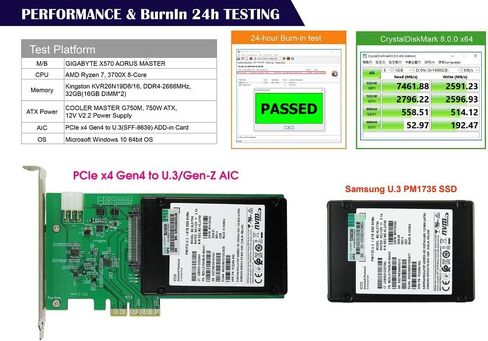 كابلات Micro SATA|PCIe x4 Gen4 إلى U.3 Gen-Z (SFF-8639) AIC in Saudi Arabia