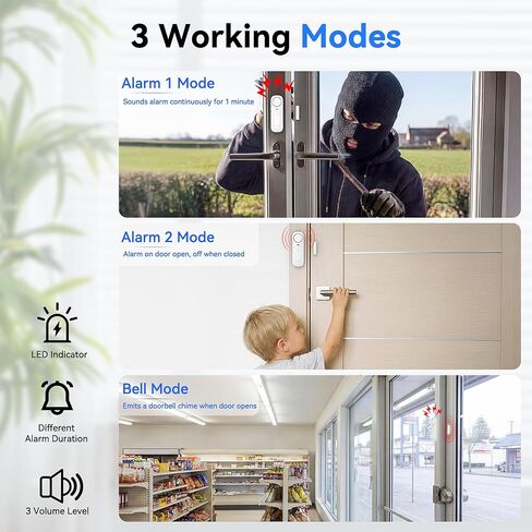 TECKNET Door Alarms When Opened, 2.4G WiFi Smart Door Sensor Alarm & Chime, App Alerts, Door Alarms for Kids Safety, Wireless Window Alarms for Home Security Systems for House, Pool, Sheds, 2 PCS in Saudi Arabia