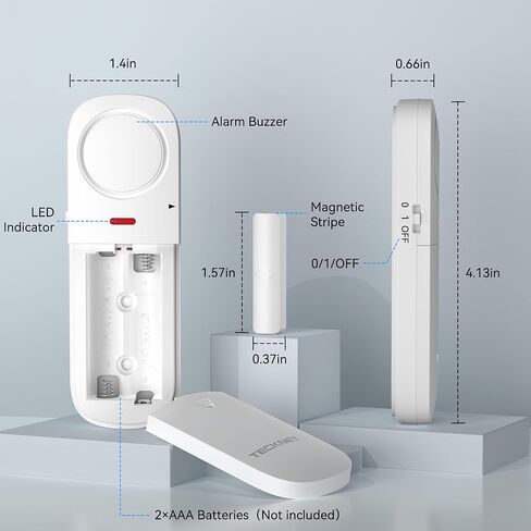 TECKNET Door Alarms When Opened, 2.4G WiFi Smart Door Sensor Alarm & Chime, App Alerts, Door Alarms for Kids Safety, Wireless Window Alarms for Home Security Systems for House, Pool, Sheds, 2 PCS in Saudi Arabia