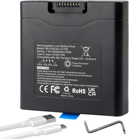 MULS 10000mAh Replacement Battery for PartyBox Stage 320 & Xtreme 4 Portable Speaker, 7.4V 74Wh Rechargeable Battery 400 with USB-C Port in Saudi Arabia