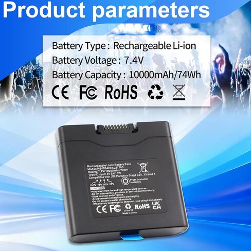 MULS 10000mAh Replacement Battery for PartyBox Stage 320 & Xtreme 4 Portable Speaker, 7.4V 74Wh Rechargeable Battery 400 with USB-C Port in Saudi Arabia