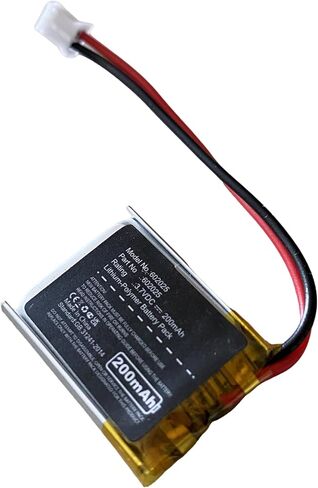Nzzz 200mAh 3.7V 602025 LiPo Battery with 2 Wires JST PH2.0mm Connector 602025 High Temperature Resistant Rechargeable Battery for Charging Case Wireless Earphone LED Light and Wireless Device in Saudi Arabia