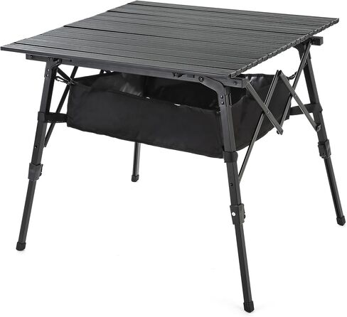 ARROWHEAD OUTDOOR 39" Aluminum Folding Camp Roll Up Table w/Adjustable Height, Undertable Mesh Storage, Carry Bag in Saudi Arabia