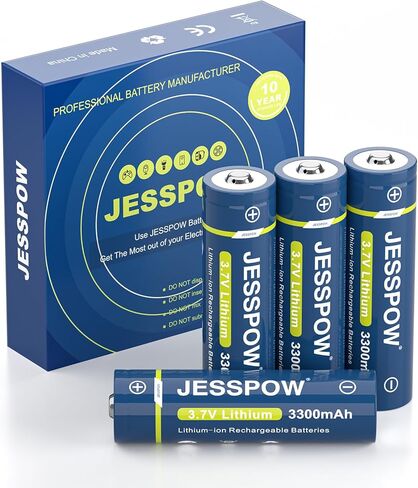مجموعة علبة بطارية JESSPOW JSP18650، بطارية 3300 مللي أمبير في الساعة للمصابيح الكاشفة والمصابيح الأمامية والمراوح والكاميرات الرقمية والألعاب وأجهزة الراديو ومكبرات الصوت ومعدات المراقبة، إلخ. 4 عبوات in Kuwait