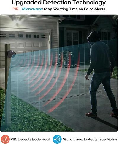 منبه لاسلكي للممر بالطاقة الشمسية - مدى طويل 1/2 ميل IP65 مقاوم للطقس، كشف مزدوج للميكروويف والأشعة تحت الحمراء لتقليل الإنذارات الكاذبة، نظام تنبيه أمان منزلي DIY للممتلكات الداخلية/الخارجية (1R1S) in Kuwait