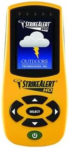 Strike Alert HD Field Personal Lightning Detector with Warmth Stress Monitor, 360-Degree, 40 Miles Tracking, Color-Coded LED Alerts in Saudi Arabia