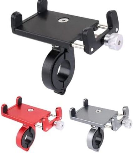 1PC Bicycle Mobile Phone Holder, Aluminum Alloy Fixed Navigation Battery Electric Car Motorcycle Mobile Phone Holder, (Black) in Saudi Arabia