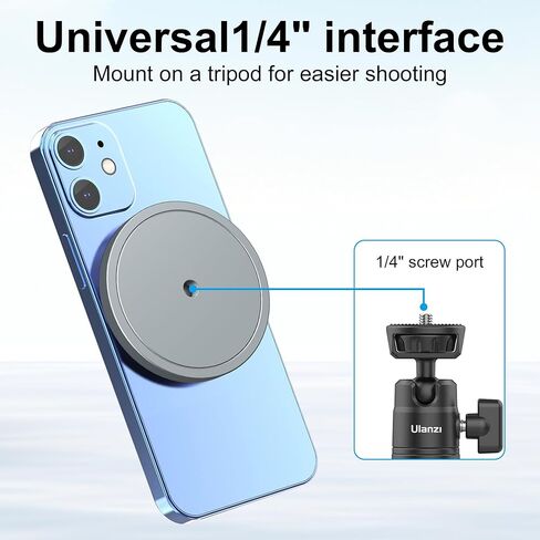 حامل تثبيت الهاتف المغناطيسي مع محول برغي 1/4 بوصة - 20 خيط لكاميرا MagSafe حامل ثلاثي القوائم Selfie Monopod 1/4 بوصة كاميرا حامل الحذاء الساخن Ballhead Mini Ball Head Phone Tripod Light Stand in Saudi Arabia