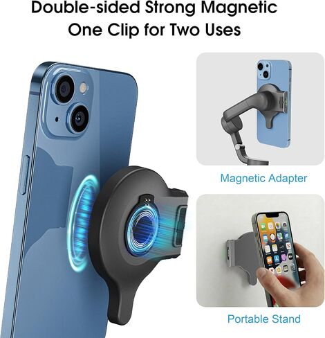 حامل مغناطيسي سريع الفك لـ DJI Osmo Mobile 8P/8/7P/7، مشبك خلفي للهاتف محول مغناطيسي لملحقات DJI Osmo Mobile 8P/8/7p/7، حامل مغناطيسي مزدوج الجوانب، اتصال مسار نشط سلس in Kuwait