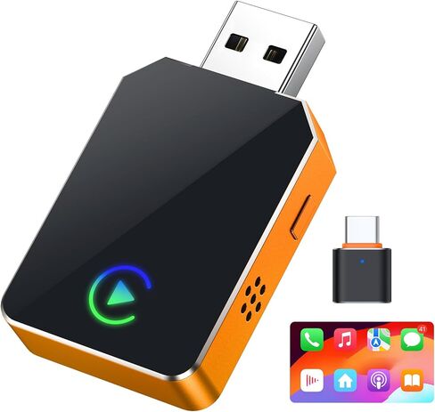 محول CarPlay اللاسلكي لهاتف iPhone، 2026، محول لاسلكي Android Auto CarPlay 2 في 1، تحويل سلكي إلى لاسلكي، سريع ومستقر، التوصيل والتشغيل، متوافق مع سيارات CarPlay السلكية من المصنع 2016+ in Kuwait