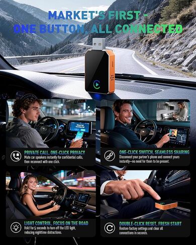 محول CarPlay اللاسلكي لهاتف iPhone، 2026، محول لاسلكي Android Auto CarPlay 2 في 1، تحويل سلكي إلى لاسلكي، سريع ومستقر، التوصيل والتشغيل، متوافق مع سيارات CarPlay السلكية من المصنع 2016+ in Kuwait