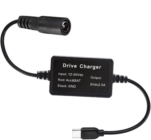 9 فولت / 12 فولت / 24 فولت Dc5521 إلى USB C محول خفض الجهد 5 فولت 2.5 أمبير لأجهزة توجيه السيارة CCTV سلك طاقة الكاميرا in Kuwait