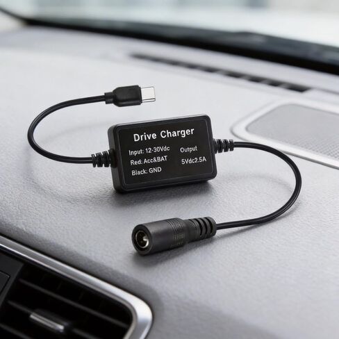 9 فولت / 12 فولت / 24 فولت Dc5521 إلى USB C محول خفض الجهد 5 فولت 2.5 أمبير لأجهزة توجيه السيارة CCTV سلك طاقة الكاميرا in Kuwait