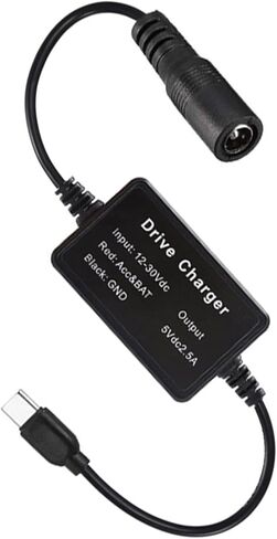 9 فولت / 12 فولت / 24 فولت Dc5521 إلى USB C محول خفض الجهد 5 فولت 2.5 أمبير لأجهزة توجيه السيارة CCTV سلك طاقة الكاميرا in Kuwait