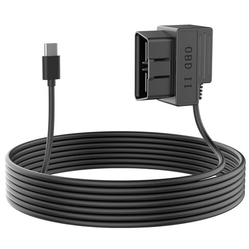 Miofive Obd2 طقم أسلاك صلبة لكاميرا Dash، كابل طاقة 11.5 قدم للتوصيل والتشغيل Obd II، USB من النوع C، مراقبة وضع انتظار السيارات على مدار 24 ساعة مع حماية من الجهد المنخفض قابلة للتعديل، تبديل الطاقة Acc/ثابت in Kuwait
