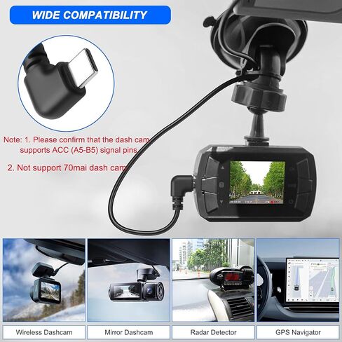 xmsjsiy obd كابل الطاقة لكاميرا داش 90 درجة الزاوية اليمنى نوع c إلى obd كابل مراقبة وقوف السيارات 12 فولت - 24 فولت إلى 5 فولت مجموعة أسلاك كاميرا لوحة القيادة مع عرض الجهد وحماية الجهد المنخفض - 3.5 متر / 11.48 قدم in Saudi Arabia