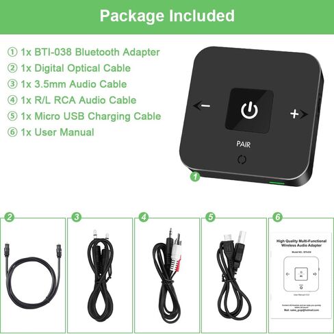 Golvery Bluetooth 5.3 Receiver and Transimtter, Wireless Bluetooth AUX Adapter for TV/PC/CD/MP3/PS4/Home Theater/Speaker w/ 3.5mm AUX and RCA Jack, Low Latency Audio, 2 Devices Pairing in Saudi Arabia