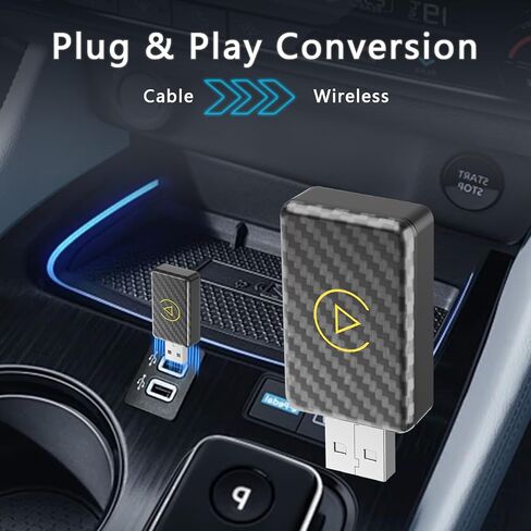 محول CarPlay لاسلكي 2 في 1 ومحول Android Auto - متوافق مع 98% من المركبات التي تدعم CarPlay (iOS 9+) - التوصيل والتشغيل، الاتصال التلقائي in Kuwait