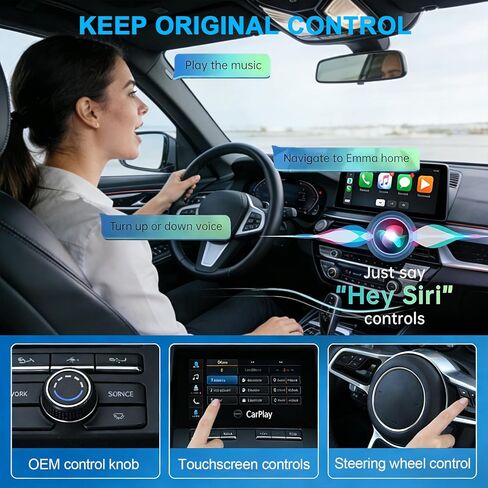2026 Newly Upgraded Wireless CarPlay Adapter: Plug and Play, Stable Connection Without delay-Wired to Wireless, Compatible with Apple iPhone and Android Devices. in Saudi Arabia