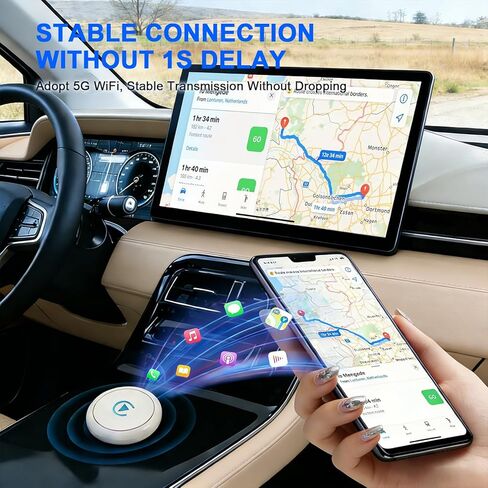 2026 Newly Upgraded Wireless CarPlay Adapter: Plug and Play, Stable Connection Without delay-Wired to Wireless, Compatible with Apple iPhone and Android Devices. in Saudi Arabia