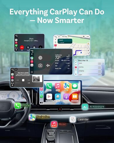 OTTOCAST Mini Tube 2026 Wireless CarPlay & Android Auto Adapter, Ultra-Fast Auto Reconnect,WiFi 6 & Bluetooth 5.4,Mini Plug & Play Dongle for Cars with Wired CarPlay in Saudi Arabia