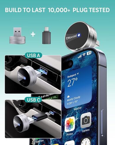 OTTOCAST Mini Tube 2026 Wireless CarPlay & Android Auto Adapter, Ultra-Fast Auto Reconnect,WiFi 6 & Bluetooth 5.4,Mini Plug & Play Dongle for Cars with Wired CarPlay in Saudi Arabia